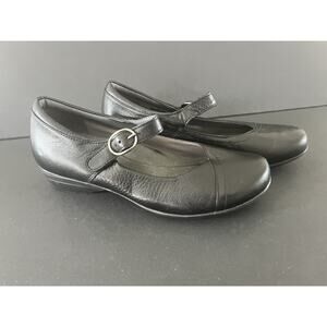 Dansko Fawna Milled Nappa Black Leather Mary Jane Clog Size US 8.5-9 EU39